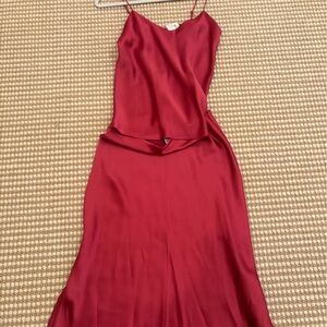 Club Monaco Strapless Burgundy Dress